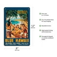 thumbnail image 2 of Blue Hawaii - Elvis Presley - Vintage Film Movie Poster by Mauro Colizzi c.1961 - 8 x 12 inch Vintage Wood Art Sign, 2 of 4