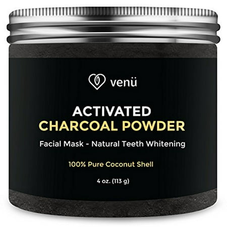 Activated Charcoal Powder - 100% Pure All Natural Coconut Shell - Multipurpose Teeth Whitening and Facial Mask, Cleanser and Exfoliator - 4oz - By