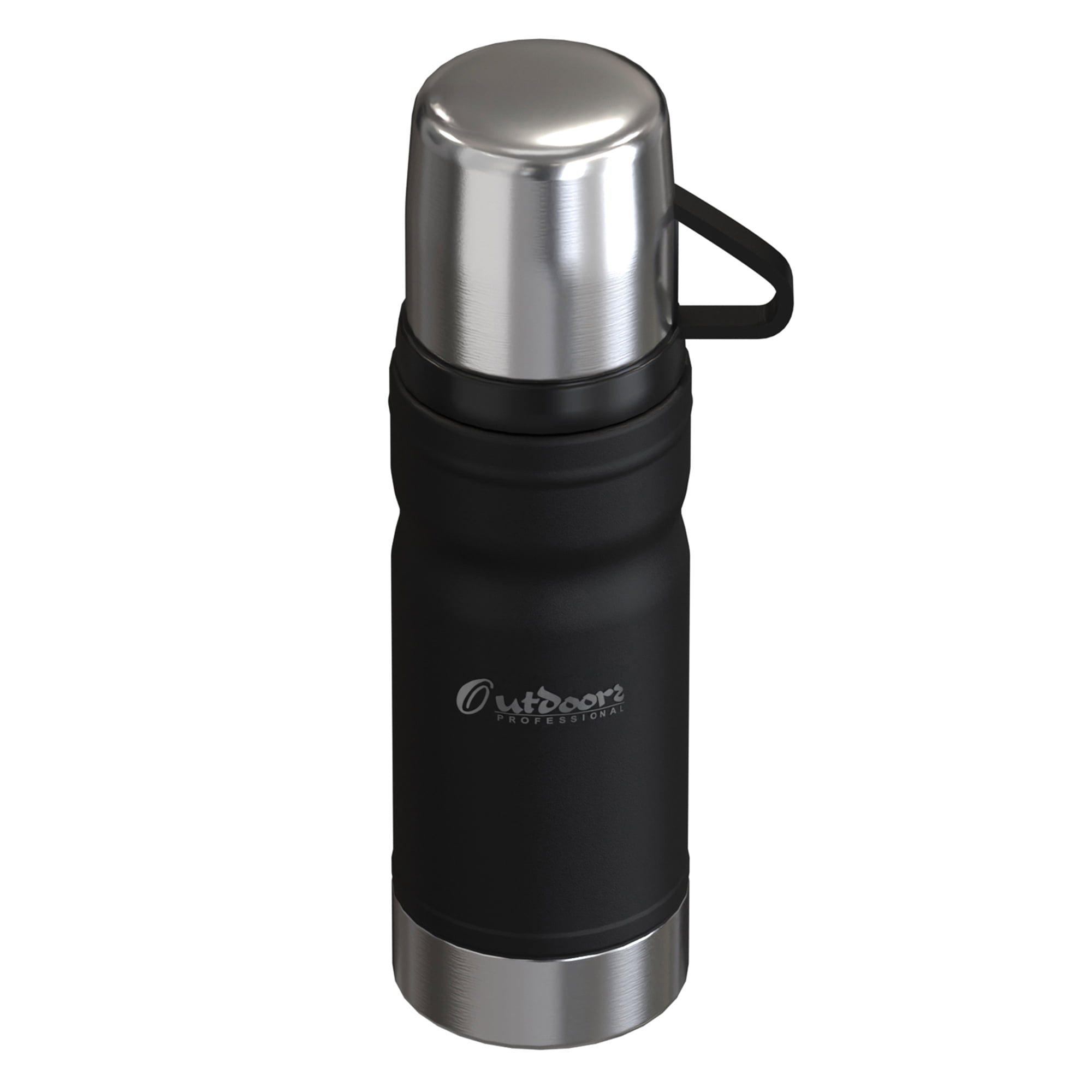 Outdoors Professional 25.3-Oz. (750 mL) Stainless Steel Termo Go Vacuum Bottle (Black), OUTD9324