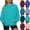 Light Blue, variant on Hoodies for Women Solid Fall Sweatshirt Casual Long Sleeve Drawstring Pocket Ladies Pullover Tops