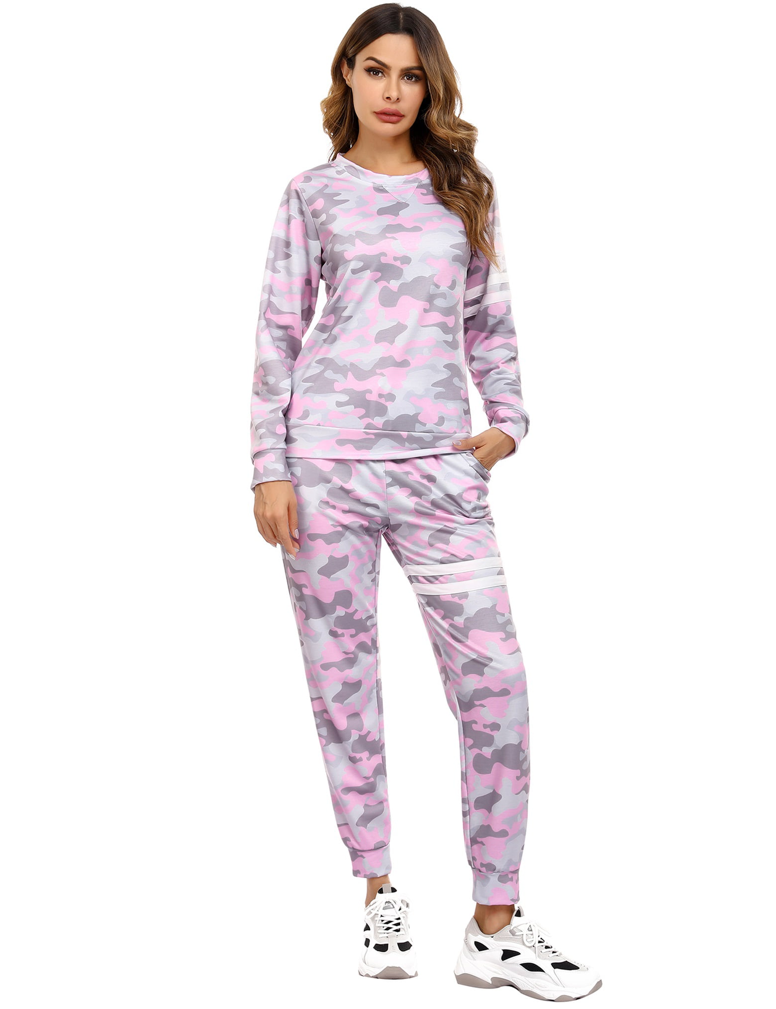 Doaraha Pyjama Set Women Cotton Checked Short or Long Sleeve Loungewear Top & Bottom Sleepwear Nightwear with Pockets Drawstring