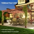thumbnail image 4 of Outdoor Wooden Gazebo Brown Fir Wood 150" Pergola for Patio & Garden. Sturdy 4"x4" Columns, Crisscross Beams. Natural Shade Oasis for Parties & BBQs. Windproof Level 3-4., 4 of 8