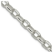 925 Sterling Silver 3.2mm Oval Fancy Rolo Chain Necklace 22 Inch Chain Necklace for Women and Men