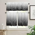 thumbnail image 2 of Black White Ombre Kitchen Curtains and Valances Set, Rod Pocket Curtains Tier Farmhouse Window Curtains 36 Inch Length, Minimalism Modern Abstract Gradient Line 3 Piece Kitchen Curtains Set, 2 of 6