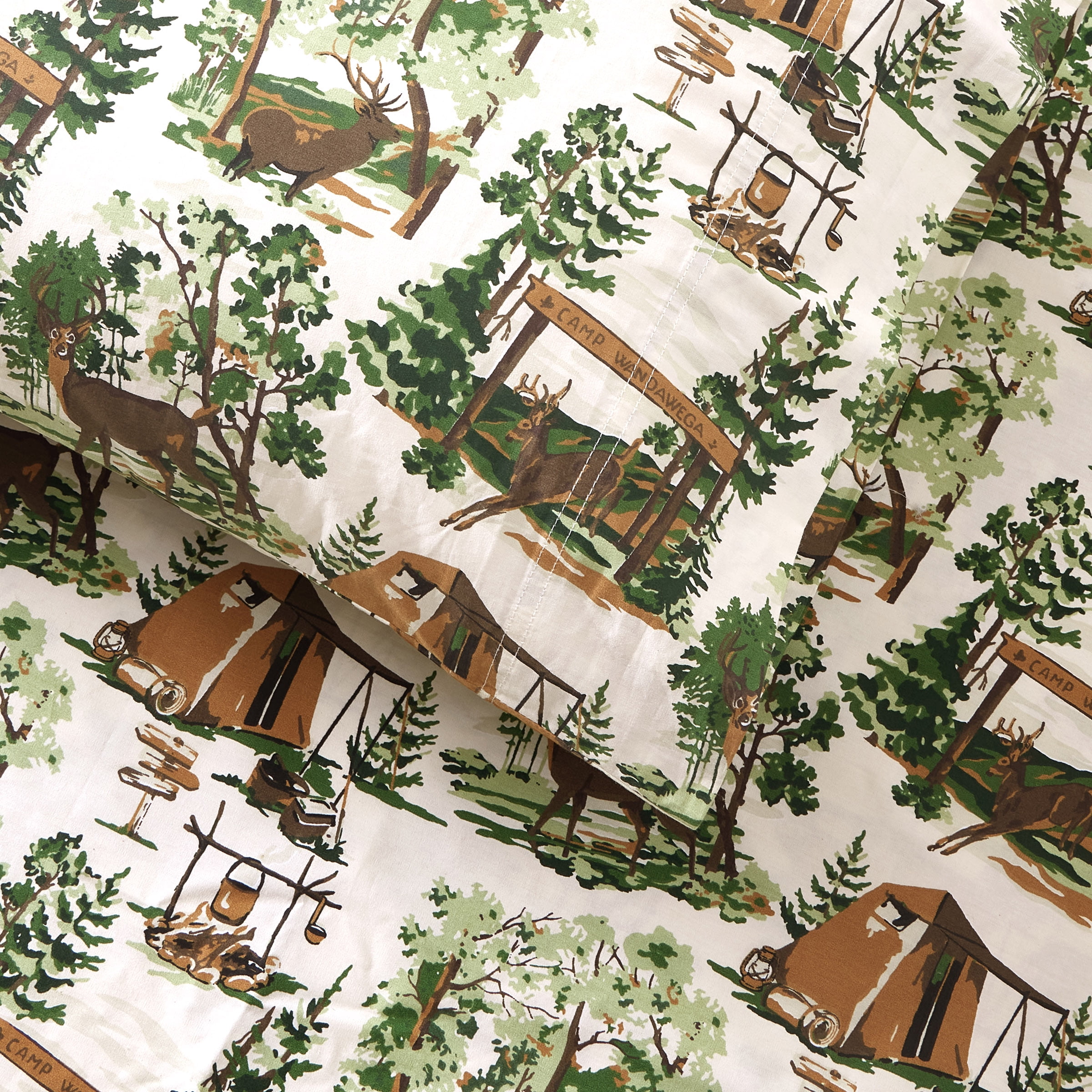 Makers Collective Cream Park Stripe 4-Piece Bedsheet set, Full