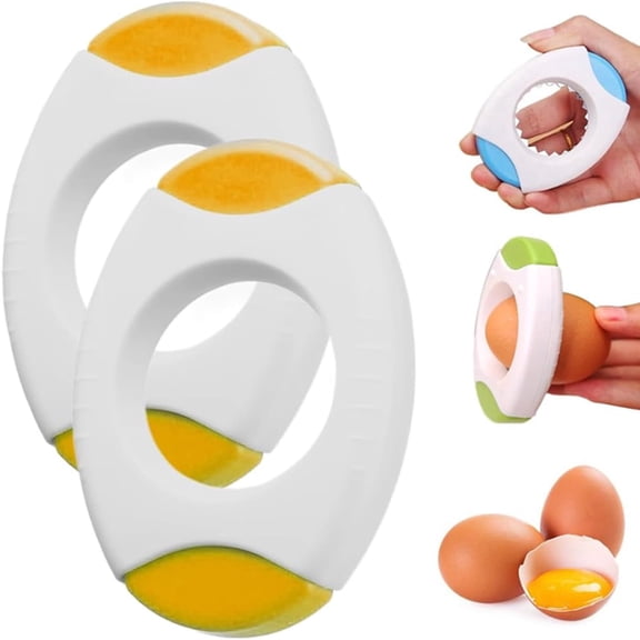 2 Pcs Upgraded Egg Shell Opener & Topper Cutter Tool, Handheld Quick Egg Cracker Separator for Hard Boiled & Raw Eggs, Essential Kitchen Gadgets for Cooking & Baking