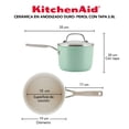 thumbnail image 3 of Perol con tapa KitchenAid 2.8L. Antiadherente cerámico. Aluminio anodizado. Pistacho, 3 of 6