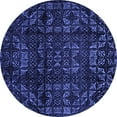 thumbnail image 1 of Ahgly Company Indoor Round Abstract Blue Modern Area Rugs, 3' Round, 1 of 4
