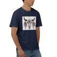 thumbnail image 2 of Buffalo Skull with Feathers and Dreamcatcher Cotton T-Shirt Navy Blue Small, 2 of 8