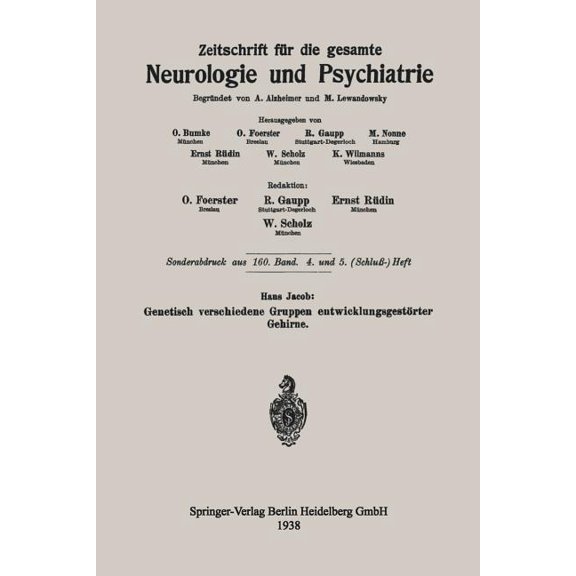 Genetisch Verschiedene Gruppen Entwicklungsgestörter Gehirne, (Paperback)