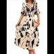 thumbnail image 3 of Vestidos de Verano para Mujer 2025, Informales, con Mangas Abullonadas, Cuello en V, Florales, Estilo Bohemio, Vestido . Albaricoque L, 3 of 10