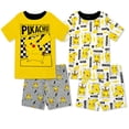 thumbnail image 1 of Conjunto de pijama Pokémon Boys de manga corta y pantalones cortos de 4 piezas, 100% algodón, 1 of 5
