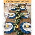 thumbnail image 4 of 13 Inch Round Placemats Set of 4, Navy Blue Christmas Non Slip Heat Insulation PP Table Mats, Snowman Snowflake Xmas Tree Ball Elk Washable Place Mats for Kitchen Dining Party Table Decor, 4 of 7