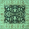 thumbnail image 1 of Ahgly Company Machine Washable Indoor Square Persian Turquoise Blue Traditional Area Rugs, 5' Square, 1 of 4