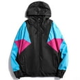 thumbnail image 2 of MADHERO Men's Windbreaker Jacket Water Resistant Lightweight Jacket Coat Black/Blue/Rose Size S, 2 of 6