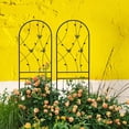 thumbnail image 5 of 2 Pack Metal Garden Trellis 71" x 19.7" Rustproof Trellis for Climbing Plants Outdoor Flower Support Butterfly Deco Black, 5 of 13