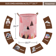 thumbnail image 4 of Laundry Basket, Collapsible Large Laundry Hamper Waterproof with Leather Handle, Dirty Clothes, Baby Kids Toy Storage Baskets Dorm, Color Triangle, 4 of 6