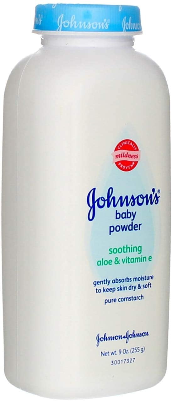 Johnson's Baby Powder, Soothing Aloe & Vitamin E, 9 oz (5 pack) (Bundle)
