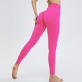thumbnail image 1 of Pantalones de yoga de cintura alta con pliegues para mujer, estilo europeo y americano, sin costuras, con corte en T, color melocotón, 1 of 6