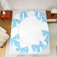 thumbnail image 5 of Manfei Teens Children Cartoon Ribbon Bowtie 4 Pieces Queen Sheet Sets,Blue White Bow Ultra Soft Flat Sheet,Kawaii Bowknot Queen Fitted Sheet,Ultra Soft Home Decor, 5 of 7