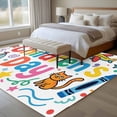 thumbnail image 4 of Children's Day Area Rugs 8'x10', Washable Small Throw Rugs for Living Room Patio, Cartoon Cute Watercolor Truck Cat Indoor Outdoor Rug Non-Slip Low Pile Carpet Runner Reversible Floor Mats, 4 of 8