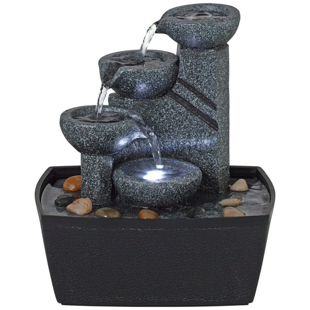 John Timberland Tabletop Water Fountain With Led Light 7 1 2 High