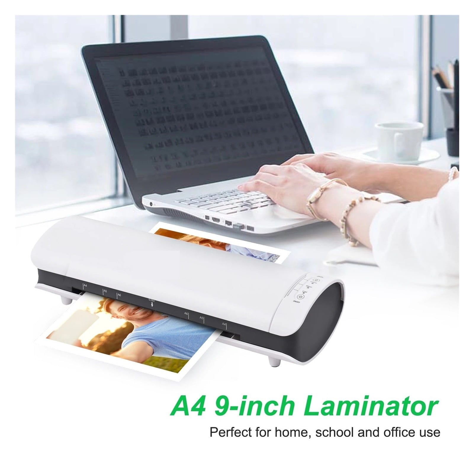 Multifunctional Hot and Cold Lamination 2 Roller System SL988 Desktop Laminator Machine A4 Size w/ Paper Cutter for Home