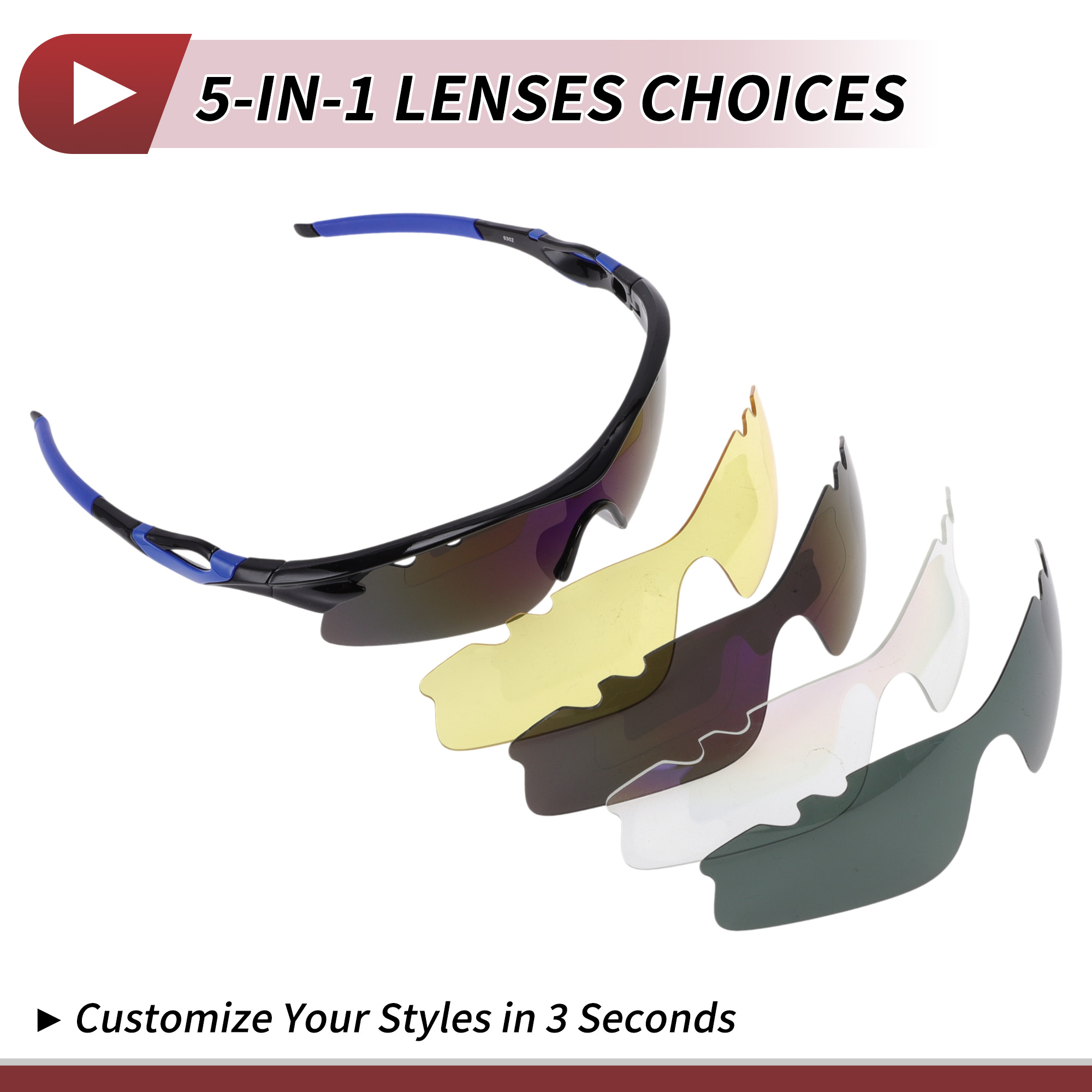 Unique Bargains 1 Set Motorcycle Riding Goggles PC Tri-acetel Cellulose Outdoor Sports Sunglasses for Motocross Dirt Bike ATV Blue Silver Tone Lens Blue Black Frame