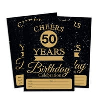 Darling Souvenir Black Birthday Invitation Card 28 Pcs Fill or Write In Blank Invites Printable Party Supplies 5 x 7 Inches