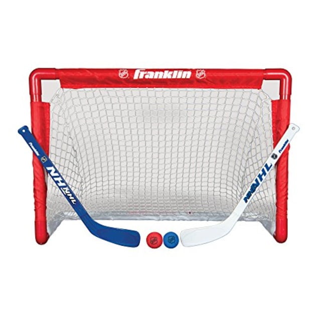Kids Street Hockey Set Mini Goal Folding Net With Stick Ball Easy Storage 