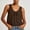 *Brown, variant on Women's V-Neck Sleeveless Button Down Tank Top, Casual Ruffled Strap Blouse Brown,Women's Plus M