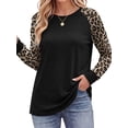 thumbnail image 2 of Fantaslook Women Long Sleeve Shirts Color Block Casual Tops Crewneck Fashion Fall Clothes, 2 of 8