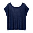 thumbnail image 3 of Vinsonshop Womens Sheer Bathing Suit Cover Ups Short Sleeve Crochet Sweater Hollow Out Mesh Tops Casual Summer Beachwear Swimsuit Pullovers Vacation Shirts Navy S, 3 of 3