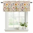 thumbnail image 2 of 2 Panels Spring Floral Valance for Windows, Vintage Pastoral Rustic Botanical Flowers Light Filtering Kitchen Curtains, Rod Pocket Window Treatment Curtain Valances for Living Room Bedroom, 42"x12", 2 of 9