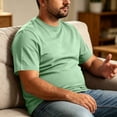 thumbnail image 6 of Mens Big and Tall Shirts Short Sleeve Crew Neck Summer Tops Moisture Wicking Casual Basic T Shirts for Man Light Green L, 6 of 6