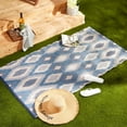thumbnail image 3 of DII Reversible Indoor/Outdoor Ikat Woven Rug, 3x6', Blue, 3 of 5