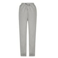 thumbnail image 4 of Women's Fashion Casual Solid Elastic Waist Trousers Long Straight Pants, 4 of 6