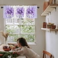 thumbnail image 6 of Kitchen Curtains Valances for Small Windows, Spring Summer Floral Eucalyptus Leaf Short Curtain Valance for Living Room, Flowers Stripes Purple Rod Pocket Blinds Window Printed Drapes 54x18 Inch, 6 of 6