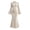 Beige, variant on Women's Maternity Dress Ruffle Ribbed Knit Mermaid Maxi Dress Bell Sleeve Elegant Bodycon Pregnancy Dress for Photoshoot