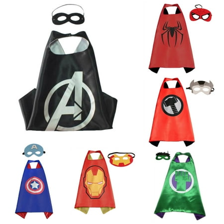 6 Set Superhero  Costumes - Capes and Masks with Gift Box by Superheroes