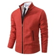 thumbnail image 1 of Abrigo deportivo informal para hombre, cárdigan cálido de lana con cremallera, cuello alto, Color sólido, otoño e invierno, Nuevo Jersey, 1 of 1