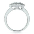 thumbnail image 3 of HeartsAndYou 4ct Asscher Cut Moissanite Engagement Ring for Women Halo Fancy Solitaire 18k White Gold over Silver, 3 of 7