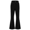 thumbnail image 3 of Men's Retro Wide Leg Flare Trousers Stretch Elastic Comfort Streetwear Performance Casual Bottoms with Pockets and Studs Work Pants for Men Solid Casual Outdoor Pants Straight Type Trousers, 3 of 8