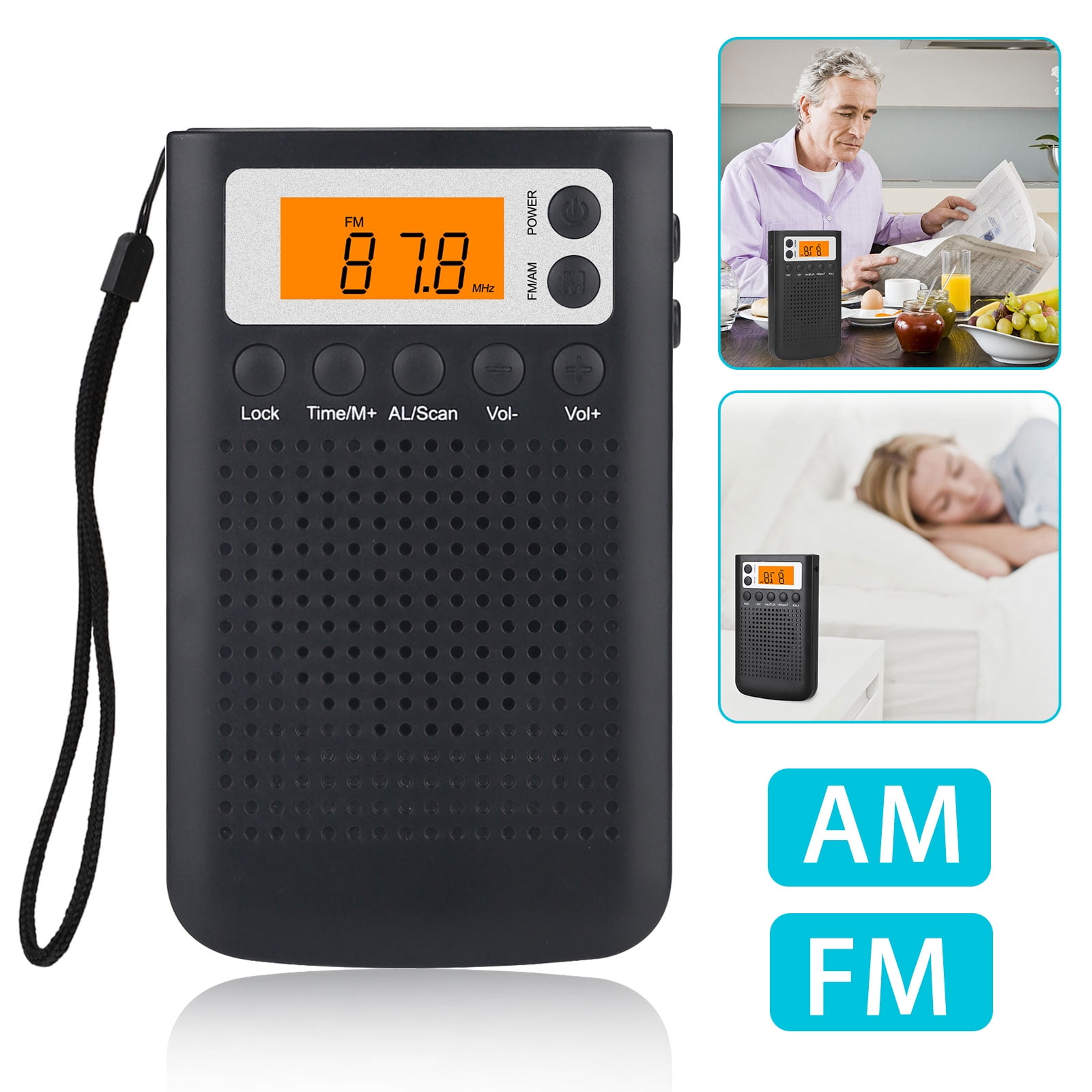 Pocket Small Radio, EEEkit Personal Mini AM FM Portable Digital Pocket