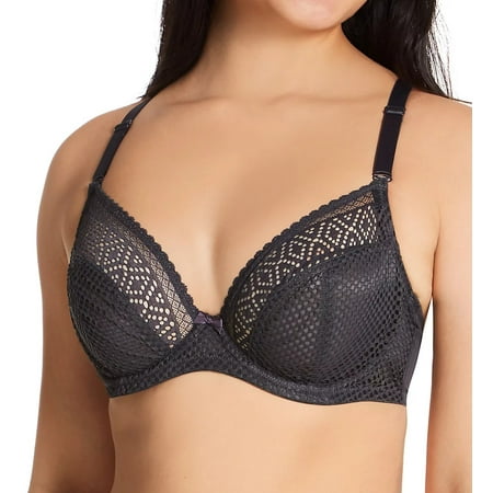 CLEO BY PANACHE Graphite Atlanta Underwire Plunge Bra  US 28F  UK 28F  NWOT