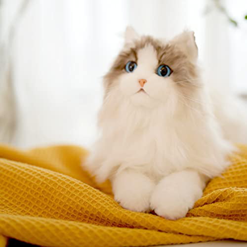 Chongker Stuffed Animals Plush Toy Ragdoll Cat Real Size Lifelike Handmade  