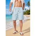 thumbnail image 2 of COOFANDY Mens Linen Shorts 9" Casual Beach Shorts Elastic Waist Summer Vacation Short, 2 of 6