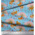 thumbnail image 2 of Soimoi Rayon Fabric Tree,Floral & Deer Animal Print Sewing Fabric Yard 56 Inch Wide, 2 of 3