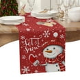 thumbnail image 5 of Snowman, Table Runner Red White Christmas Winter Snowflake Tablerunners 18 x 72 Inch, Table Decorations Tabletop Scarf for Summer Gathering Holiday Farmhouse Kitchen Dining Decor, 5 of 6