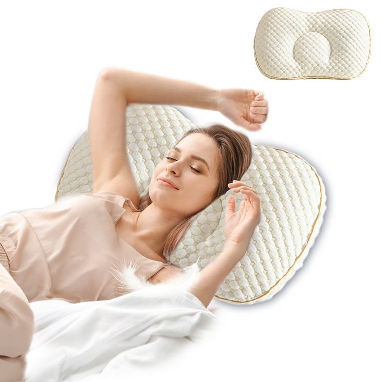 JeashCHAT Neck Pillow for Sleeping, Knit Cotton Cervical Pillow